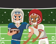 American Football Players Playing Characters
