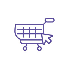 Canvas Print - shopping cart on white background