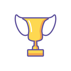 trophy gold in white background