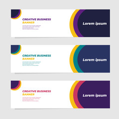 Wall Mural - Set of three geometric banner , modern style template design. Landing page design , promotion banner , website banner. Vector Illustration