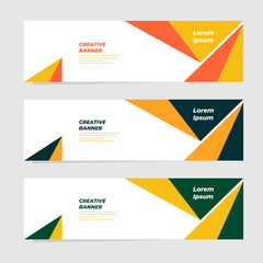 Wall Mural - Set of three geometric banner , modern style template design. Landing page design , promotion banner , website banner. Vector Illustration