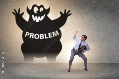 Cuadros en Lienzo Businessman afraid of big problem