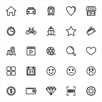 Set of ecommerce Icon. Collection of online shopping icon with trendy flat line style icon for web site design, logo, app, UI isolated on white background. vector illustration eps 10