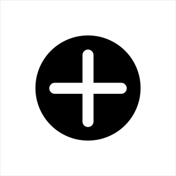 Vector plus icon. black symbol with trendy flat style icon for web site design, logo, app, UI isolated on white background