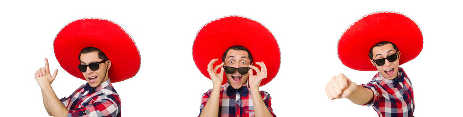 Wall Mural - Funny mexican with sombrero in concept