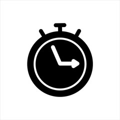 Vector Clock icon. black time symbol with trendy flat style icon for web site design, logo, app, UI isolated on white background