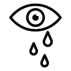 Poster - Tears from eye icon. Outline tears from eye vector icon for web design isolated on white background