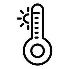 Poster - Outdoor thermometer icon. Outline outdoor thermometer vector icon for web design isolated on white background