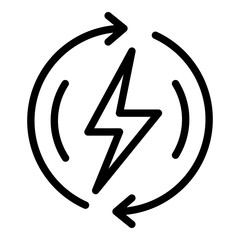 power energy icon. outline power energy vector icon for web design isolated on white background