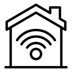 Poster - Modern smart home icon. Outline modern smart home vector icon for web design isolated on white background
