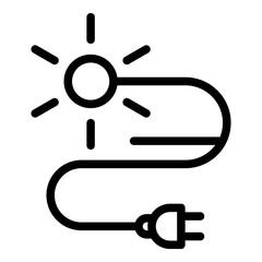 Poster - Solar energy wire plug icon. Outline solar energy wire plug vector icon for web design isolated on white background