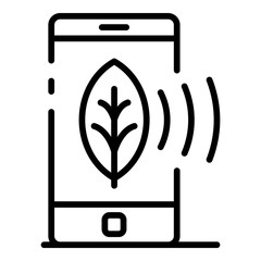 Poster - Smartphone plant control icon. Outline smartphone plant control vector icon for web design isolated on white background
