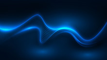 Blue Light Wave Of Energy With Elegant Lines