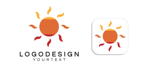 Poster - sun logo design. icon app smartphone color full