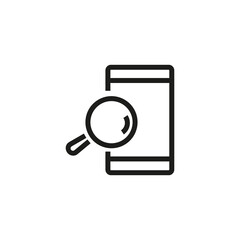 Sticker - Fast search line icon. Tablet, magnifying glass, research. Paid search concept. Vector illustration can be used for topics like finance, marketing, analytics