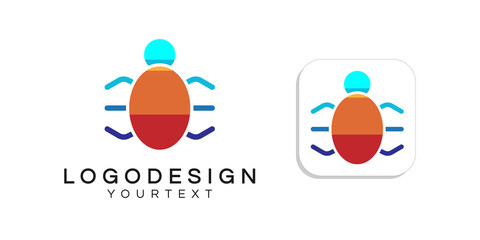 Poster - insect logo design. icon app smartphone color full