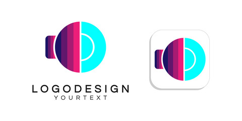 Poster - speaker sound logo design. icon app smartphone color full