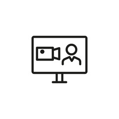 Poster - Web CV line icon. Online resume, application, CV. Job search concept. Vector illustration can be used for topics like work search, headhunting, business