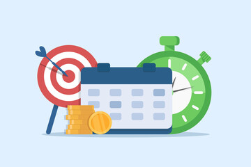 Poster - Time management concept,Planning,Efficient use of worktime for implementation of the business plan