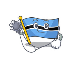 Poster - flag botswana cartoon in doctor dressed in an or tool