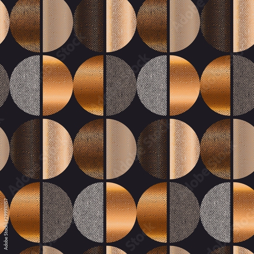Black and gold geometric shapes seamless pattern