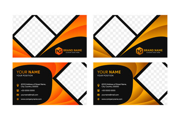 Poster - Vector Corporate identity templates with abstract background. black, gold and orange colors. modern business card 