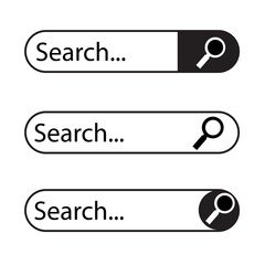 Poster - set of search icon on white background. flat style. search bar icon for your web site design, logo, 