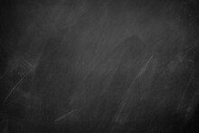 Abstract Texture Of Chalk Rubbed Out On Blackboard Or Chalkboard Background, Can Be Use As Concept For School Education, Dark Wall Backdrop , Design Template , Etc.