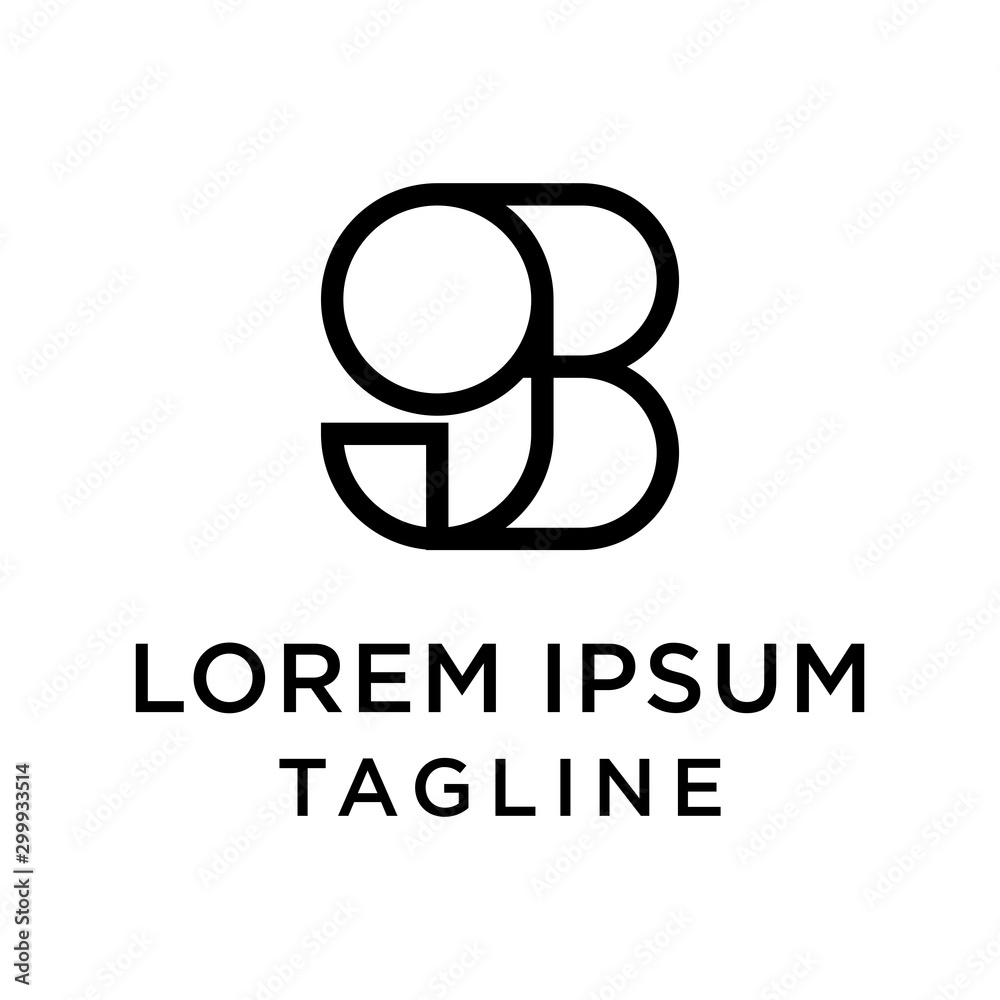 initial letter logo 9B, B9 logo template Stock Vector | Adobe Stock