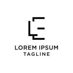 Fototapete - initial letter logo EL, LE logo template 