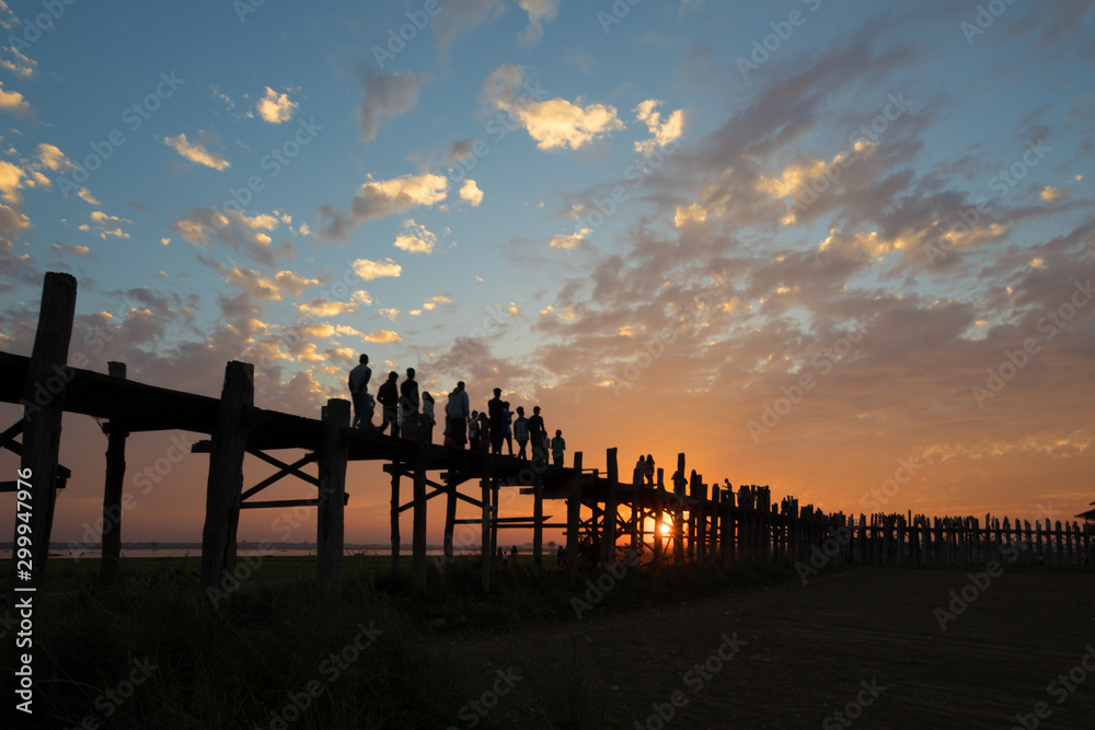 MANDALAY/MYANMAR(BURMA) - 01st Mar, 2020 : U BEIN BRIDGE is one of the ...