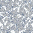 Seamless pattern, background with orange blossom tree branches