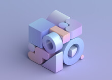 Abstract 3d Render, Modern Background, Graphic Design