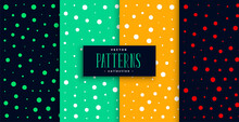 Polka Style Colorful Circles Pattern Set Design