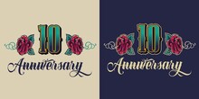 Colorful 10 Years Anniversary Label