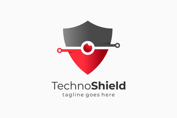 Poster - Shield With Eye Security Logo Protection Icon Vector Logo Design