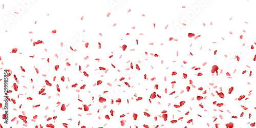 Fotografía Heart falling confetti isolated white background