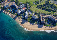 Aerial View On Kaanapali With Beaches, Resorts And Golf Courses.