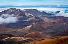 Stunning View Into The Crater Of Haleakala Volcano With Colorful Cinder Cones, Maui, Hawaii