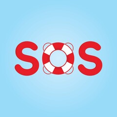 Fototapete - SOS vector icon design template