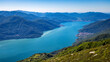 Beautiful view on lake Lago Maggiore and Cannobio from Monte Gridone