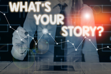 Poster - conceptual hand writing showing what s is your story question. concept meaning being asked by someon