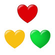 © Dmitrijus STR - set of 3 glossy hearts in red, gold and green on white
