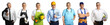 © Pixel-Shot - Collage with man in uniforms of different professions on white background