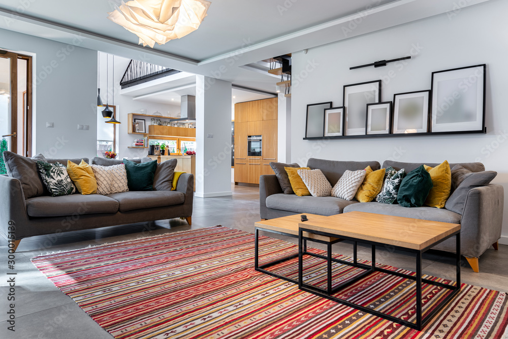 Obraz na płótnie Modern interior design - livingroom w salonie