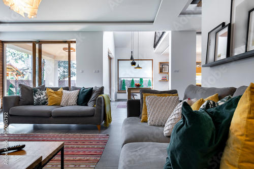 Modern interior design - livingroom Tableau sur Toile