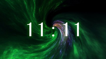 Wall Mural - inscription number 11 : 11 on the galaxy background. numbers are the universal language offered by t