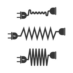 Vector set of extension cord icons.