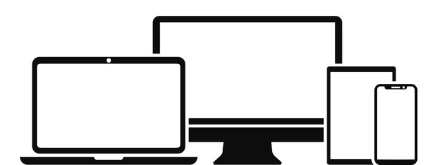 Poster - Set technology devices icon: computer, laptop, tablet and smartphone screen icon for web development apps and websites - for stock