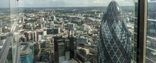 The Tip Of London's Iconic Gherkin Building From Up High. London